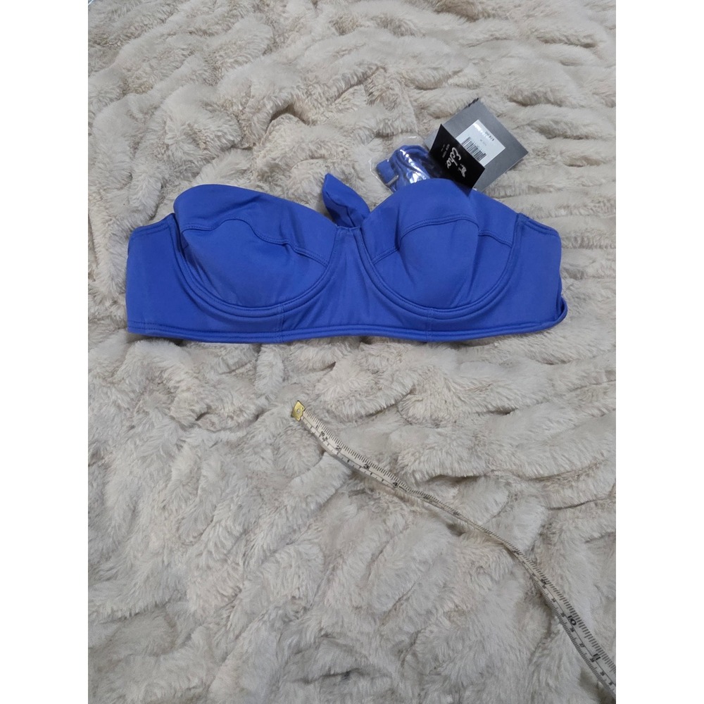 Echo New York Blue Underwire Bandeau Bikini Top NWT 740011 UPF 50+